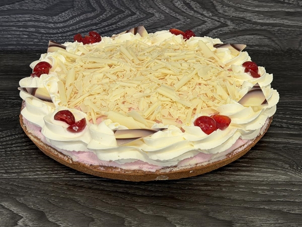 Witte chocolade amarena bavarois